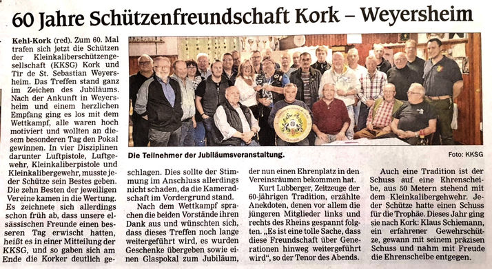 60 Jahre Schützenfreundschaft Kork - Weyersheim